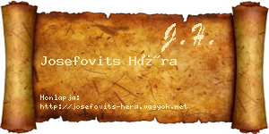 Josefovits Héra névjegykártya